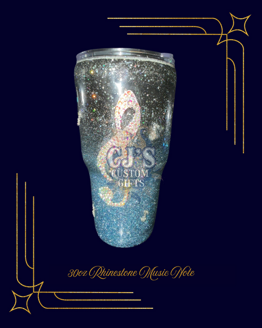 30oz rhinestone music note